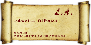 Lebovits Alfonza névjegykártya